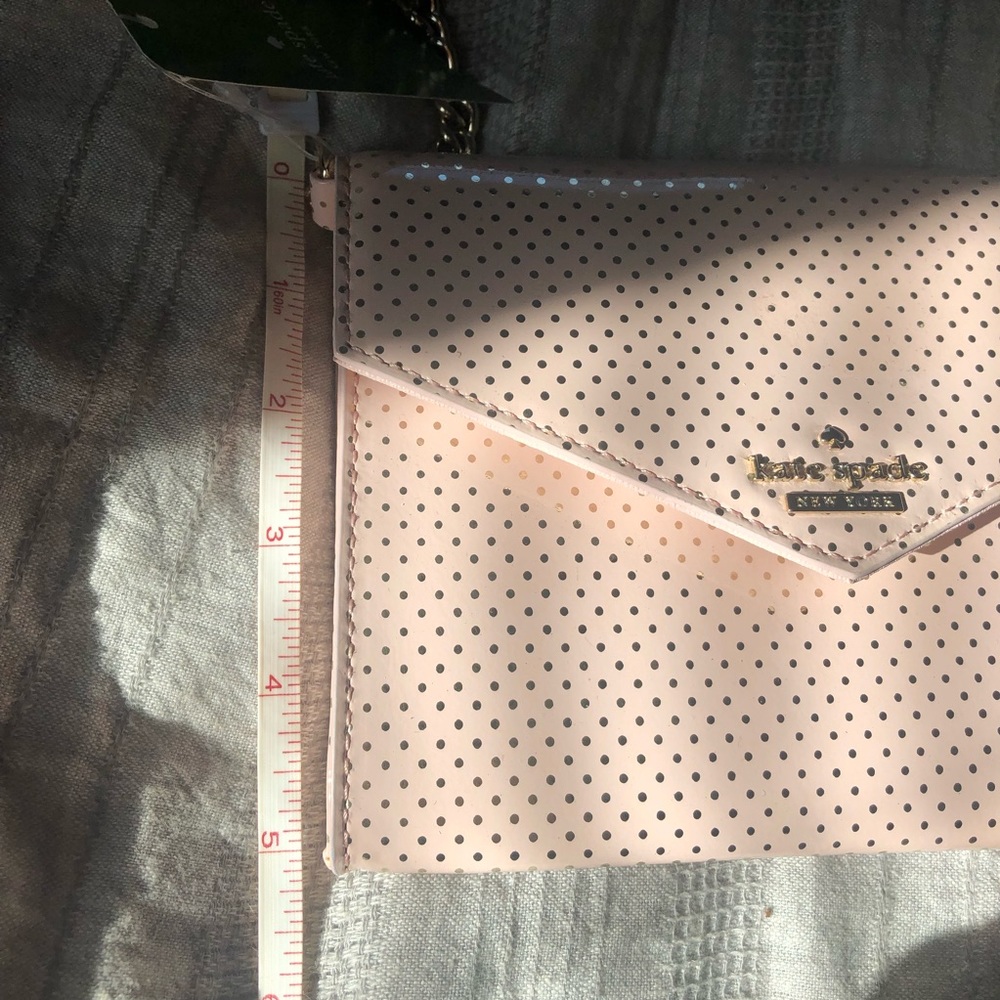 NWT Pale Pink and Gold Polka Dot Kate Spade Mini Envelope Purse - Picture 6 of 10